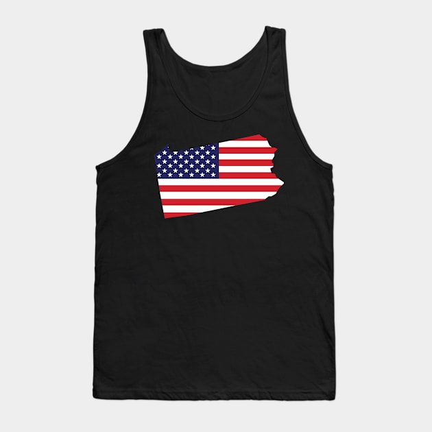 Pennsylvania State Shape Flag Background Tank Top by anonopinion